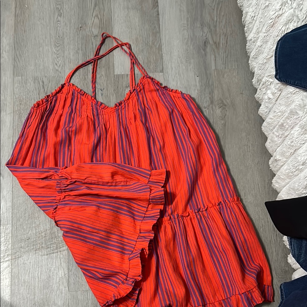 Universal Thread Red Sleeveless Ruffled Mini Dress